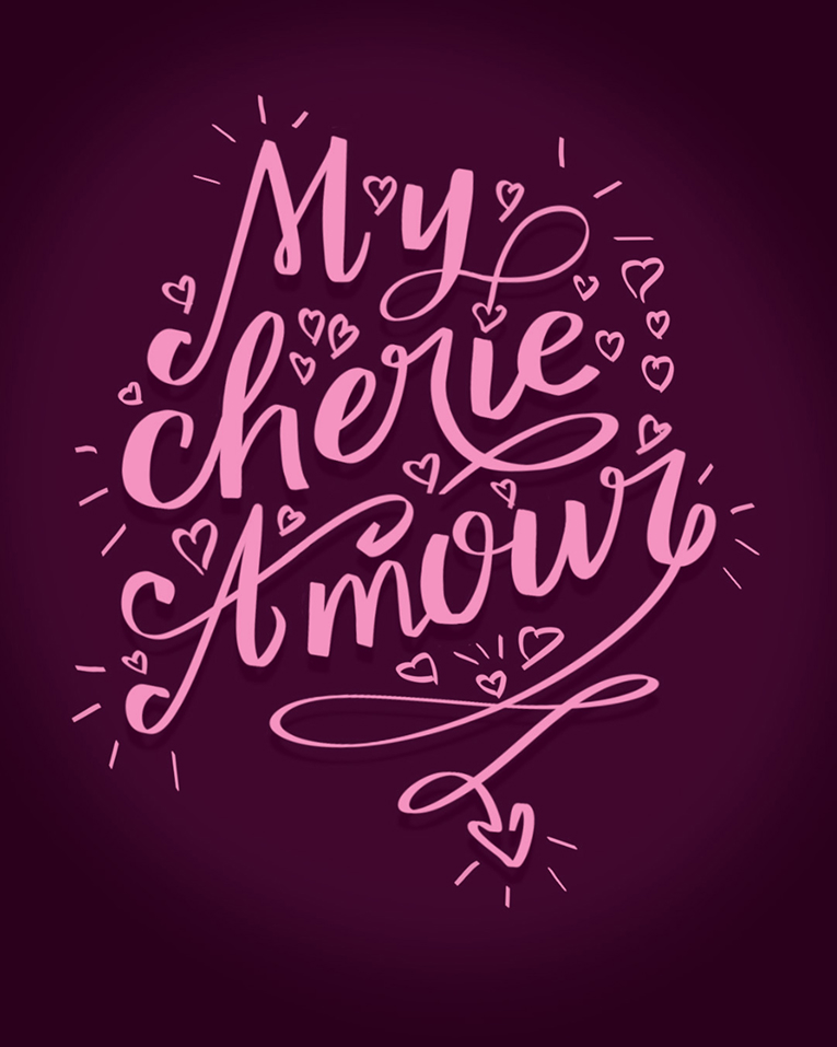 Lettering «My chérie amour»