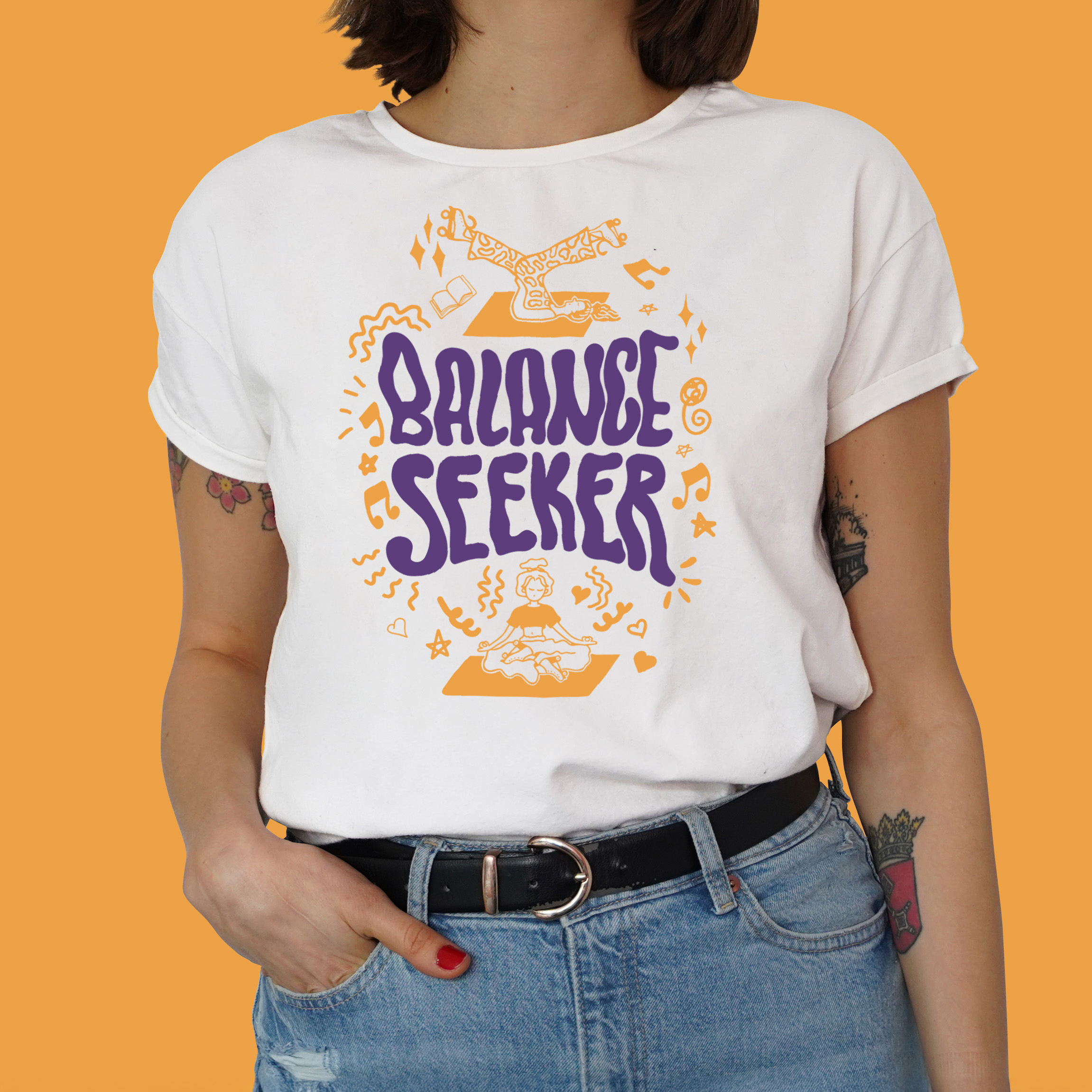 T-shirt con lettering «Balance Seeker»