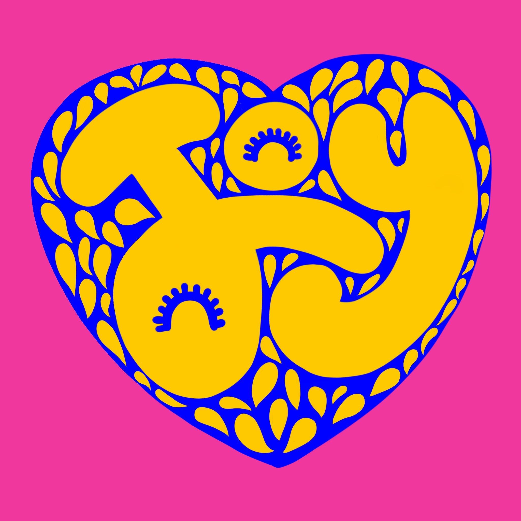 Lettering «Joy» dentro un cuore